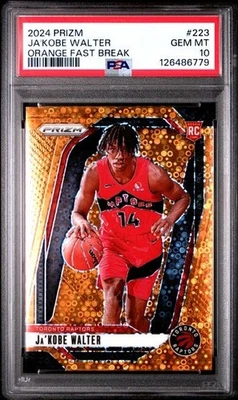 2024-25 Panini Prizm Ja'Kobe Walter Orange Fast Break PSA 10 /125 - Image 1 of 2