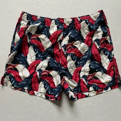 Nat Nast  Swim Trunks Mens XL Red Blue Floral Pockets Mesh Lining - Image 1 of 4