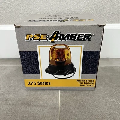 PSE Amber 275AH 55W STD 12 Volt Permanent Magnetic Mount Rotating Beacon - Image 1 of 4