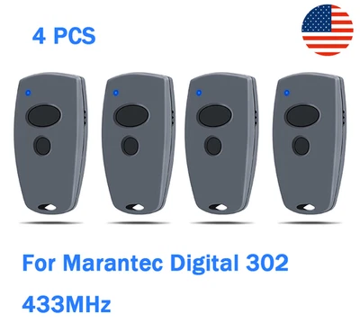 4x remotes for Marantec D302/D304-433, D384/D321/D323-433 for 433Mhz Garage door - Image 1 of 4