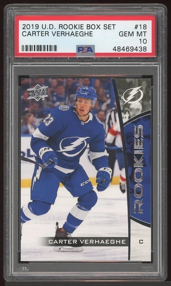 2019-20 Upper Deck Rookie Box Set RC #18 Carter Verhaeghe PSA 10 - Image 1 of 1