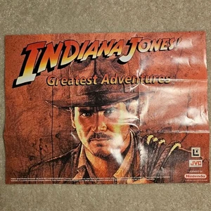 VTG Indiana Jones Greatest Adventures Promo Poster/Insert SNES JVC Nintendo - Picture 1 of 8