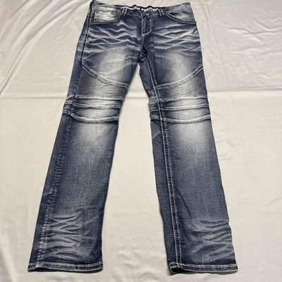 Pantalones de mezclilla desgastados elásticos rectos American Fighter Legend 36x34 (40x34) reales Foto 1 de 4