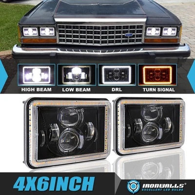 Par de faros LED de haz alto bajo DRL para Pontiac Grand Prix 1976-1987 Foto 1 de 4