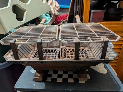 Estufa Parrilla Hibachi Original De Colección Acero y Hierro Fundido Doble Estante - 18 x 10 x 7  Foto 1 de 4