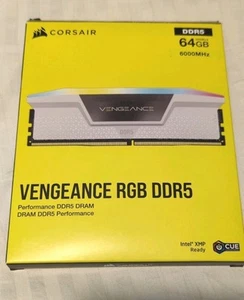 Corsair RAM 64GB DDR5 6000Mhz 2x 32GB Weiß CMH64GX5M2B6000C30W Vengeance RGB - Bild 1 von 4