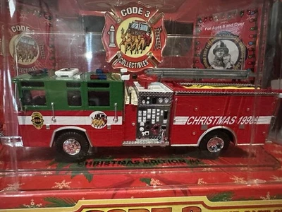 CODE 3 CHRISTMAS PIERCE PUMPER SCALE 1/64 ***NEW IN DOME*** - Image 1 of 4