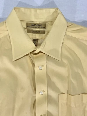 Camisa Roundtree & Yorke Años 80 Sin Hierro Para Hombres XL Amarillo Pálido Manga Larga Con Botones Foto 1 de 4