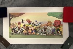 Warner Brothers Gang Animation Art Seriolithograph 32.5" x 18.5" - Picture 1 of 7