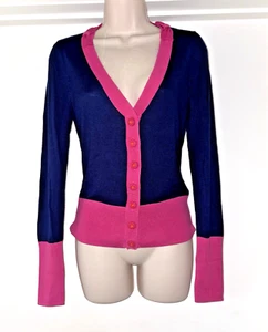 ALANNAH HILL (Size 10) 'I Want The Best Cardi' Silk Cashmere Bow Trim V Neck - Picture 1 of 10