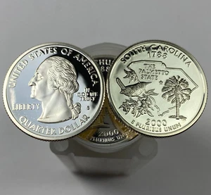 2000 S SILVER PROOF STATE QUARTER FULL ROLL $10 FACE VALUE - Picture 1 of 1
