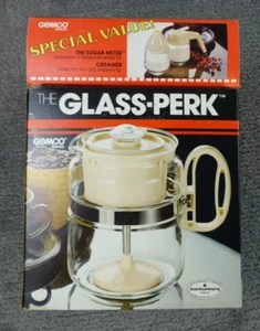 Vintage Gemco The Glass-Perk Coffee 4-8 Cups W/ Sugar Meter & Creamer Pack - Picture 1 of 5