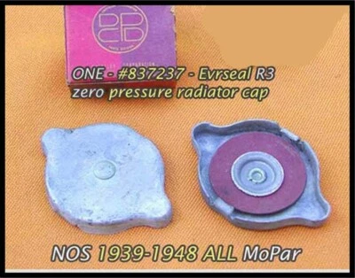 Tapa de radiador convertible Dodge Mopar años 40 vintage NOS 1939-1948 Plymouth R-3 Foto 1 de 4