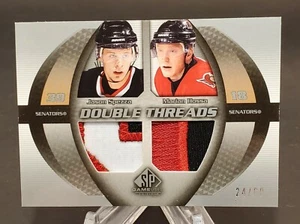 2003-04 SP Game Used Double Threads #DT-SH Jason Spezza Marian Hossa 24/60 - Picture 1 of 2
