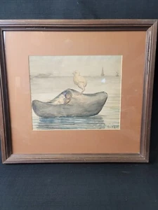 Charles Henry Ault (American, 1862-1929) Original Watercolor "A Life Boat ÷" - Picture 1 of 10