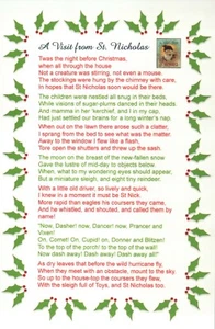 A Visit from St. Nicholas Poem, Saint Nick, Twas the Night Before Christmas Card - Picture 1 of 2