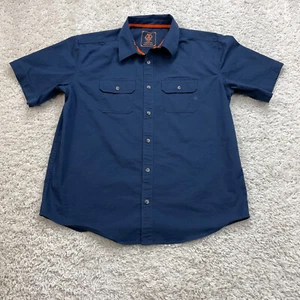 American Workers Utility Shirt Mens Medium Blue Workwear Outdoors Denim - Picture 1 of 16