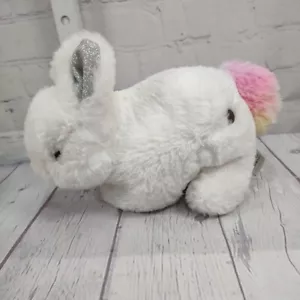FAO Schwarzer Hase Kaninchen 9 Zoll Plüschtier Stofftier Rosa Blau Schwanz Silber Glitzer - Bild 1 von 8