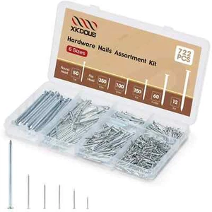 722Pcs Hardware Nails Up to 3"-Long Galvanized Nails, Small Nails,Wood Nails, Wa - Picture 1 of 5