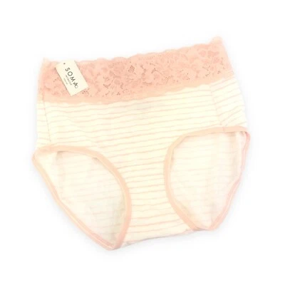 Soma Embraceable SS Lace Modern Brief ~Idyllic Stripe Mini Ivory~ Size: S [NWT] - Image 1 of 3