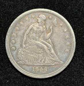 XF 1846-O Seated Liberty Dollar Extra Fine Light Wipes - Picture 1 of 2