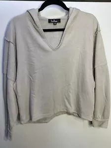 Sudadera con capucha Lulus para mujer XS gris recortado cuello en V suéter relajado activo - Imagen 1 de 13