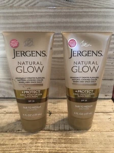 Lot 2 Jergens Natural Glow Moisturizing Sun Screen - Fair To Medium | Daily Use - Picture 1 of 6