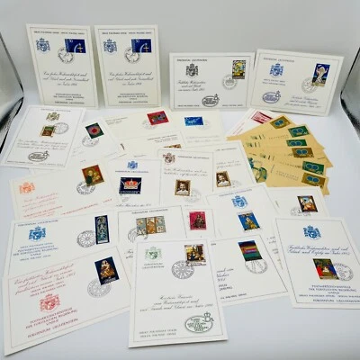Lot of 29 Liechtenstein Ephemera Postal Cards Stamps Envelopes First Day Covers - Image 1 of 4