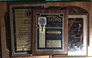 Lot Of Five Lions Club Plaques Vermont - Imagen 1 de 11