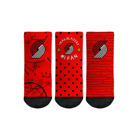 Toddler Rock Em Socks Portland Trail Blazers #1 Fan 3-Pack Crew Socks Set Cover