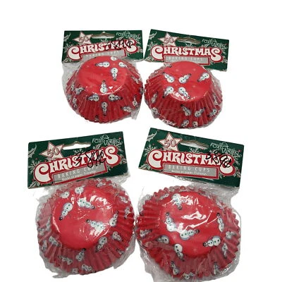 Fox Run Christmas Holiday Snowman Baking Cups Cupcake Liners Holders 4 Pk 200 Pc - Image 1 of 4