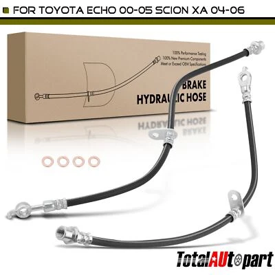 2x Manguera hidráulica de freno para Toyota Echo 00-05 Scion xA 04-06 delantera izquierda y derecha Foto 1 de 4