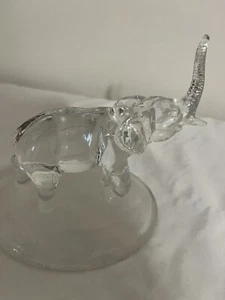 Glass elephant figurine statue sculpture pachyderm crystal art decor trunk up us - Picture 1 of 5