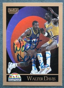 Tarjeta de baloncesto Denver Nuggets estrella Walter Davis autografiada 1990-91 NBA Skybox- - Imagen 1 de 1