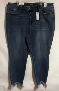 Judy Blue Jeans Style JB8842 Medium Blue High waist Skinny Fit Frayed Hem 24W - Picture 1 of 10