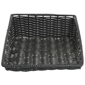 Wicker Look Tapered Storage Basket, Rectangular Black - 15 1/2"L X 20"D X 1 1/2" - Picture 1 of 4