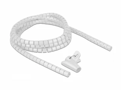 Gaine en spirale pour protection de câble - Ø 15 mm - 2,5 m - Blanc - DeLock