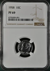 1958 Proof Roosevelt 10¢ NGC PF 69 - Picture 1 of 2