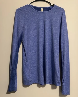 Camisa Lole Mujer Grande Azul Manga Larga Correr Malla Paneles Cremallera Bolsillo Top Foto 1 de 4