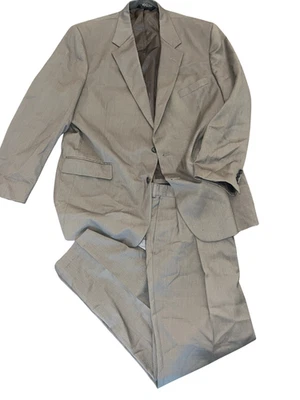 Barrington 2 Piezas Traje Hombre Chaqueta Pantalones Alterado 40x30 Taupe Espiga Foto 1 de 4