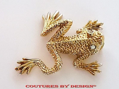 Фигурная булавка St John Knits 1,5 x 1,75 дюйма Leaping Gold Frog  - Изображение 1 из 3