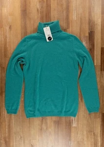FALCONERI Italia Suéter Cuello Tortuga Cachemira Verde Talla Mediana Auténtico - Imagen 1 de 6