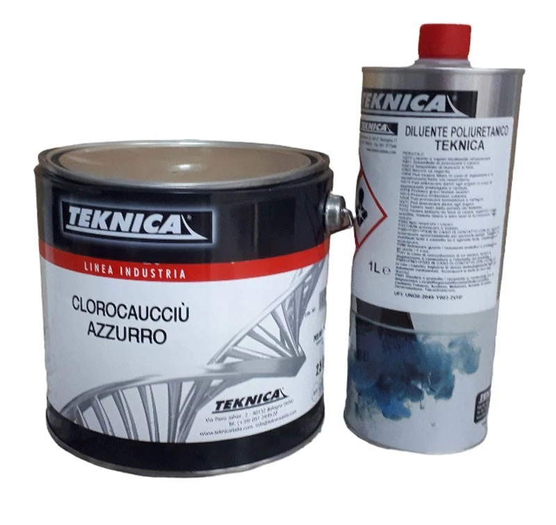 Vernice clorocaucciu azzurro 2,5 litri per piscine con diluente - Immagine 1 di 1