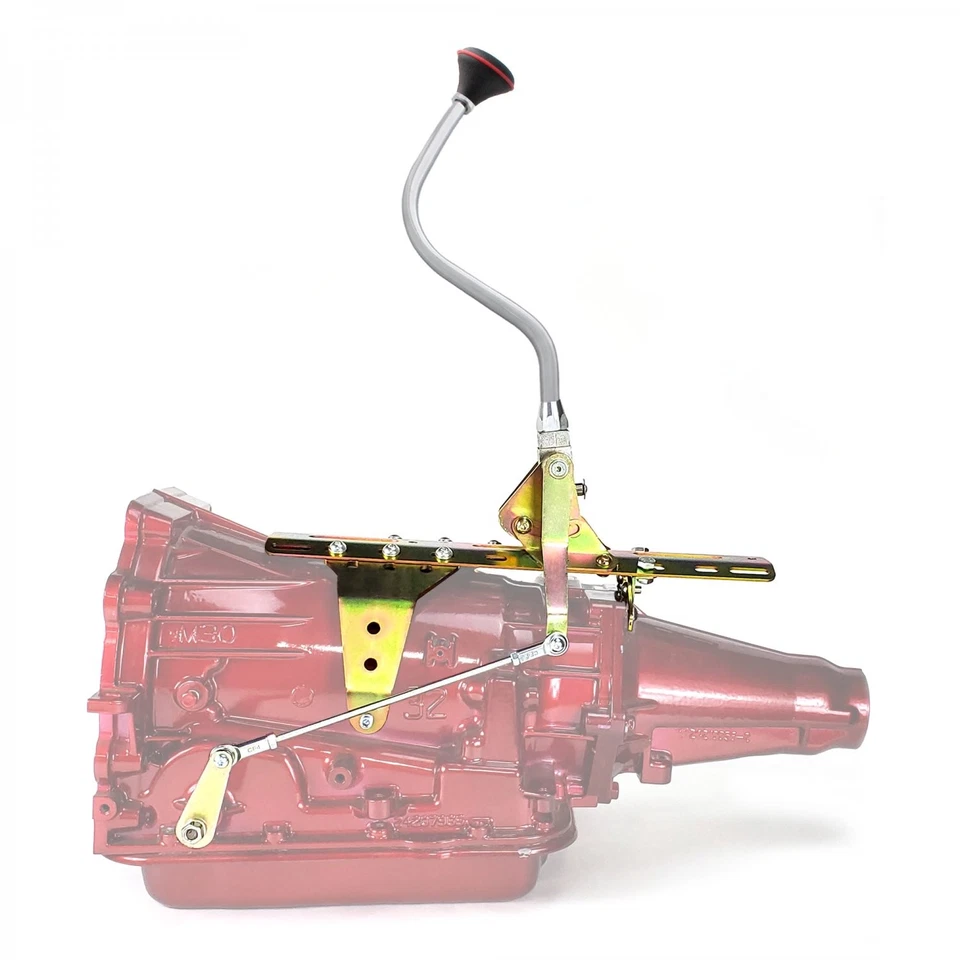 Kit de palanca de cambios de transmisión con botón pulsador con brazo de banco cromado 16 para GM TH200 Foto 1 de 4