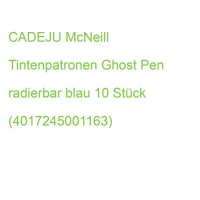 CADEJU McNeill Tintenpatronen Ghost Pen radierbar blau 10 Stück (4017245001163)