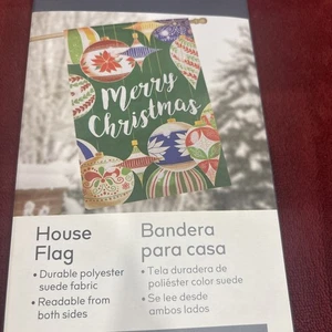 Brandneu Stil Frohe Weihnachten Ornamente Flagge 28" x 44" Outdoor doppelseitig - Bild 1 von 8