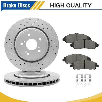 Rotores de freno delanteros + pastillas de cerámica para Acura MDX 2014 2015 2016 Foto 1 de 4