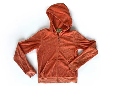 Y2K Juicy Couture Coral Velour Cotton Terry Track Suit Zip Up Hoodie Sweatshirt - Image 1 of 4