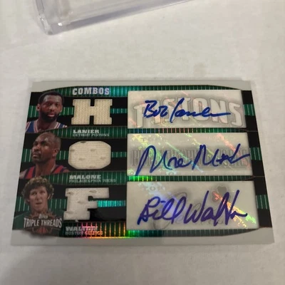 2006-07 Triple Thread Relic Combos Emerald WALTON, MALONE, LANIER AUTOGRAPHS /18 - Image 1 of 4