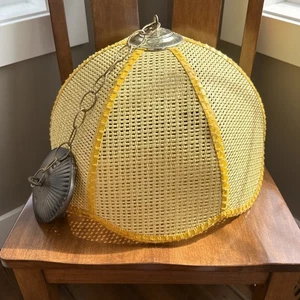 Lámpara Colgante Retro Vintage Mediados de Siglo Moderna Marrón Ratán Mimbre Años 60 70 - Imagen 1 de 7